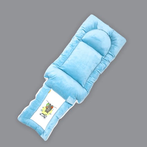 Born Babies Baby Cotton Printed Carry Bed Cum Sleeping Bag 3 in 1 Blue