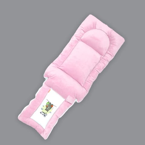 Born Babies Baby Cotton Printed Carry Bed Cum Sleeping Bag 3 in 1 Pink