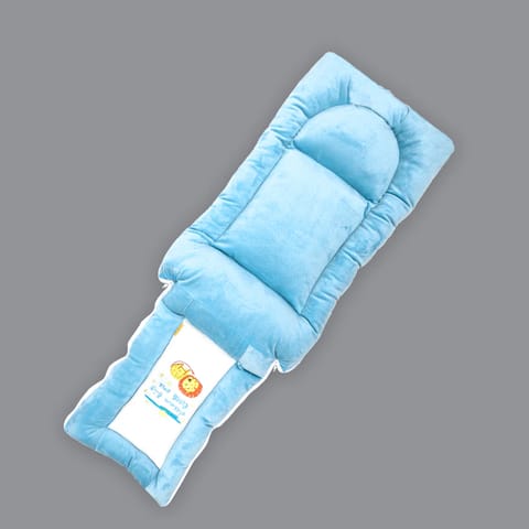 Born Babies Baby Cotton Printed Carry Bed Cum Sleeping Bag 3 in 1 Light Blue