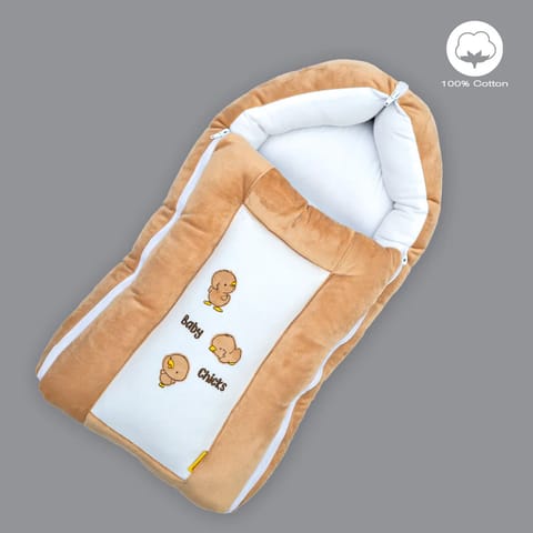 Born Babies Baby Cotton Printed Carry Bed Cum Sleeping Bag 3 in 1 Sandle