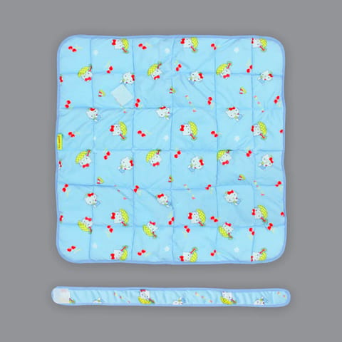 Born Babies Baby Cotton Printed Carry Bed Set Cum Sleeping Bag 2 in 1 Blue