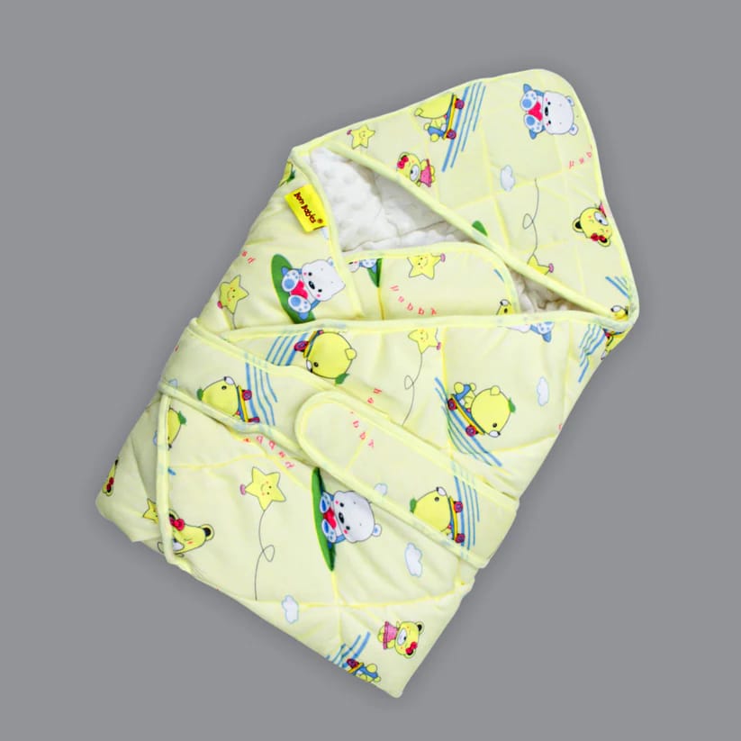 Born Babies Baby Cotton Printed Carry Bed Set Cum Sleeping Bag 2 in 1 Yellow