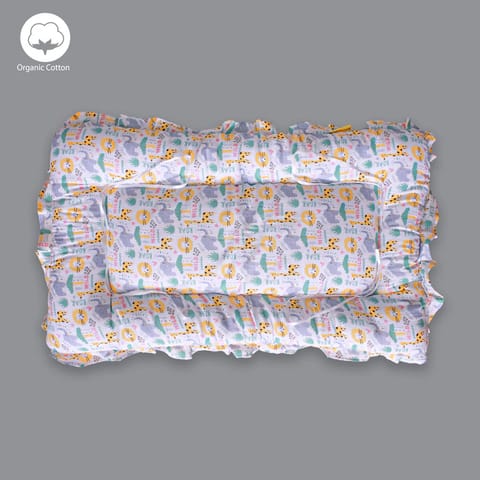 Born Babies Muslin Cotton Baby Printed Bolster Bedding Set - Green