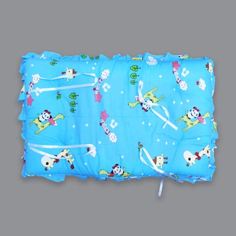 Born Babies baby Cotton Printed Bolster Bedding Set-Blue