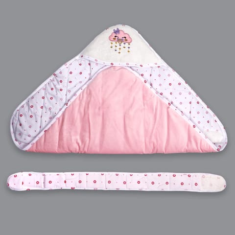 Born Babies  Baby Cotton Printed Carry Bed Set Cum Sleeping Bag 2 in 1 Pink