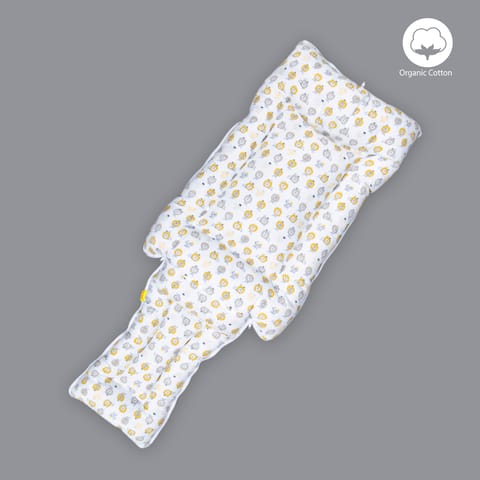 Born Babies Baby Muslin Organic Cotton Printed Carry Bed Cum Sleeping Bag 2 in 1 Black