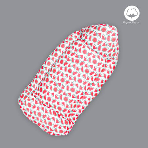 Born Babies Baby Muslin Organic Cotton Printed Carry Bed Cum Sleeping Bag 2 in 1 Red