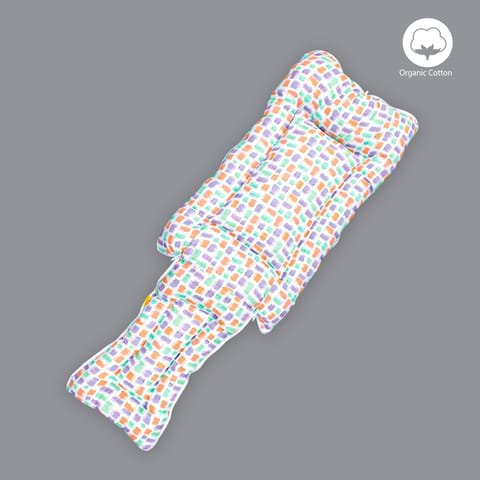 Born Babies Baby Muslin Organic Cotton Printed Carry Bed Cum Sleeping Bag 2 in 1 Orange