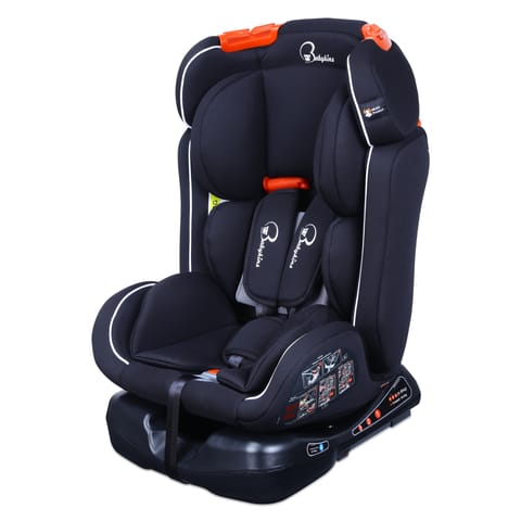 Babykins Convertible Isofix Baby Car Seat with 3 Recline Positions (Age:0-12y) | Your Child’s Throne for Safe Rides! [ECE R44/04 Safety Certified] | Available in Matte Black