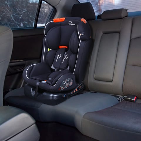 Babykins Convertible Isofix Baby Car Seat with 3 Recline Positions (Age:0-12y) | Your Child’s Throne for Safe Rides! [ECE R44/04 Safety Certified] | Available in Matte Black