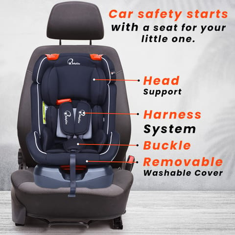 Babykins Convertible Isofix Baby Car Seat with 3 Recline Positions (Age:0-12y) | Your Child’s Throne for Safe Rides! [ECE R44/04 Safety Certified] | Available in Matte Black