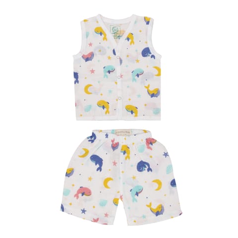 A Toddler Thing Muslin Jabla and Shorts - Whale Star