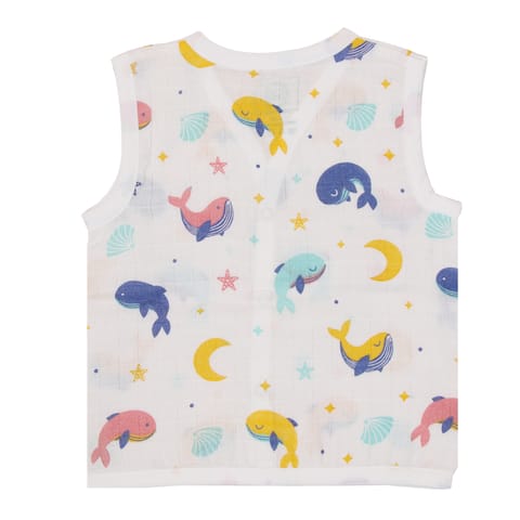 A Toddler Thing Muslin Jabla and Shorts - Whale Star