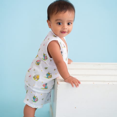 A Toddler Thing Muslin Jabla and Shorts - Snail Mail