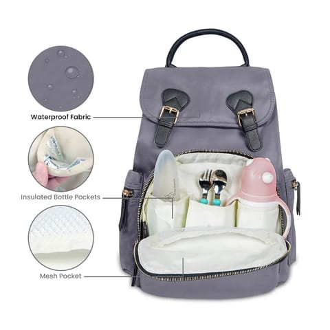 R For Rabbit Caramello Bliss Diaper Bag, Grey