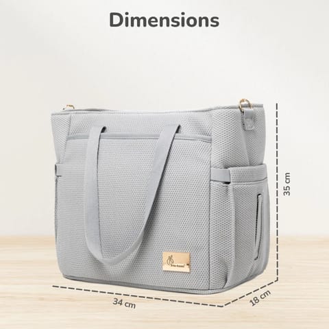 R For Rabbit Caramello Tote Multi Purpose Diaper Bag With Spacious Storage, Grey