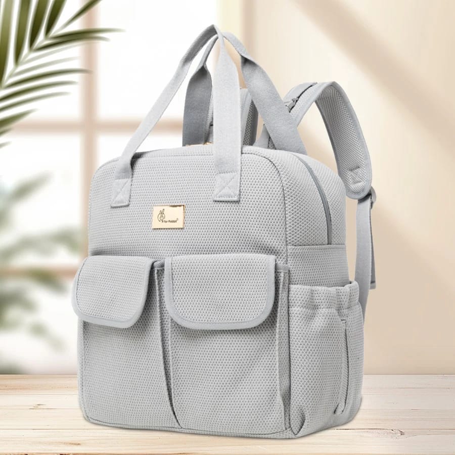 R For Rabbit Caramello Breezy Premium Material Diaper Bag For New Moms, Grey