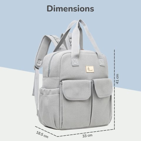 R For Rabbit Caramello Breezy Premium Material Diaper Bag For New Moms, Grey