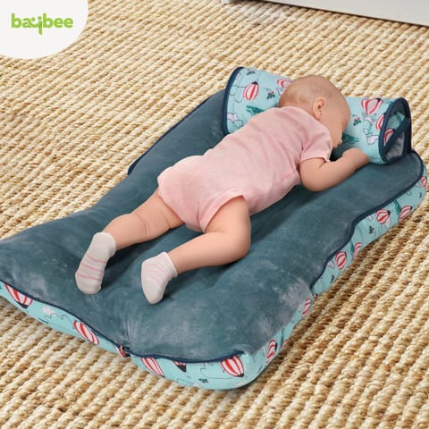 Baybee 3 in 1Velvet Cotton Baby Bed Cum Carry Bed, Printed Baby Sleeping Bag-Baby Bed-Infant Portable Bassinet-Nest for Co-Sleeping Baby Bedding (Dark Green)