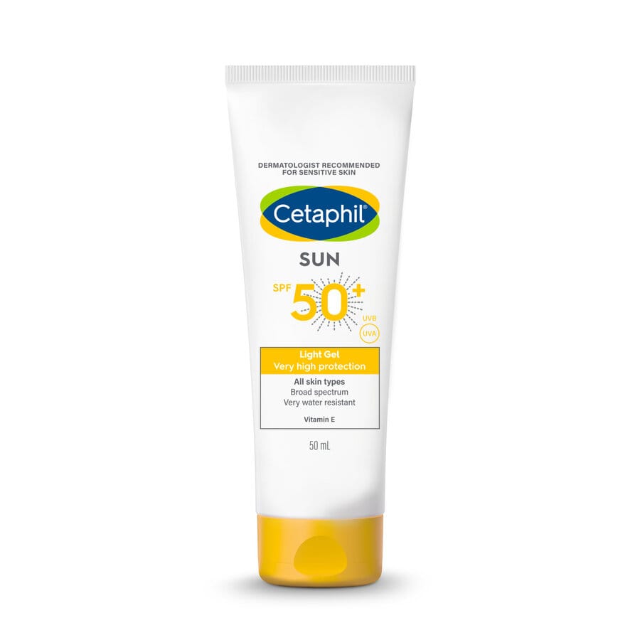 Cetaphil Combination Skin Sun Spf 50 Sunscreen, Very High Protection Light Gel, Water Resistant, Vitamin E, 50 Ml, Pack Of 1