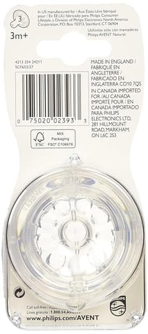 Philips Avent BPA Free Natural Medium Flow Nipples, 3 month+, 2 Count