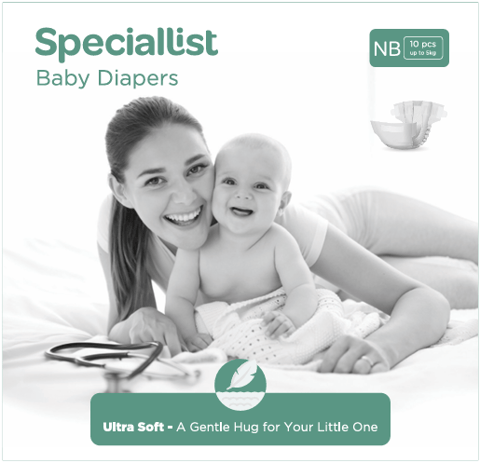 Speciallist New Born Diapers- Pack of 10 (5 kg)