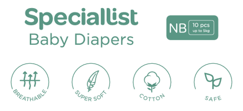 Speciallist New Born Diapers- Pack of 10 (5 kg)