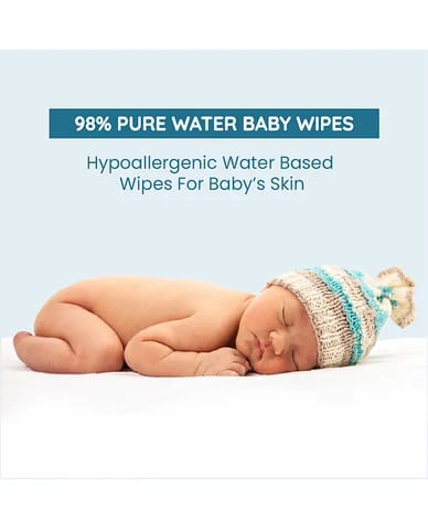 Mother Sparsh 98% Pure Water Unscented Baby Wipes- 80PCS