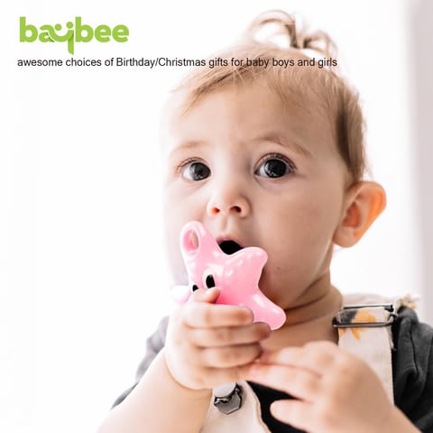 Baybee 7 Pcs Baby Rattles Toys Set for Babies, Non-Toxic Rattle Teether Set with Smooth Edges | Newborn Baby Gift Products | Baby Rattles Set for Newborn Infant Babies 3-12 Months Boy Girl (7 Pcs)