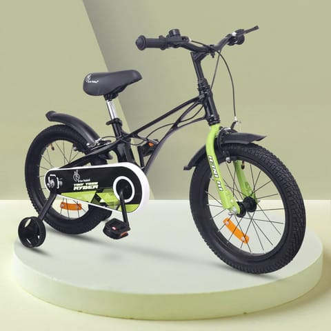 R For Rabbit Tiny Toes Ryder Bicycle For Kids 16 Inch 90% Plug N Play Installation, Black Green