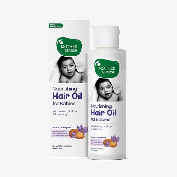 Mother Sparsh Nourishing Baby Hair Oil - Enriched with Saffron & Almond