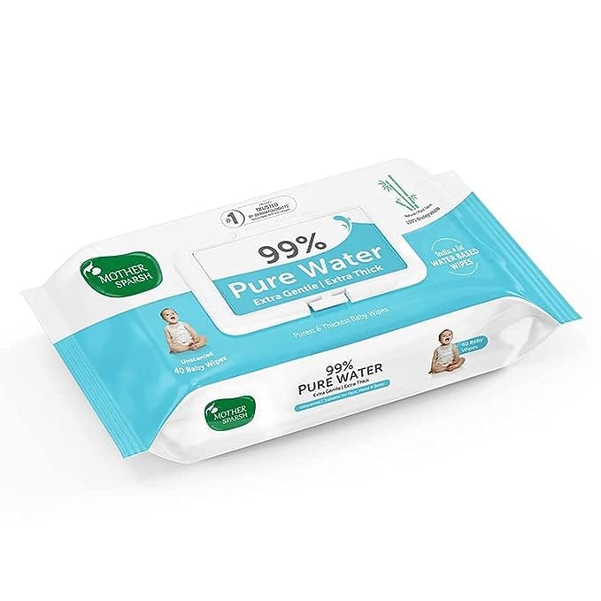 Mother Sparsh 99% Pure Water Unscented Baby Wipes-1X40Pcs