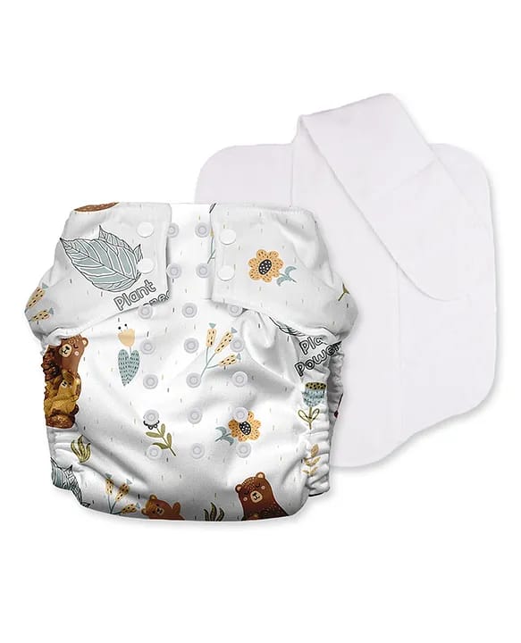 Mother Sparsh Baby Free Size Plant Powered Cloth Diaper Beary Hug Print