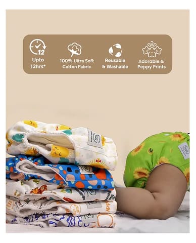 Mother Sparsh Baby Free Size Plant Powered Cloth Diaper Beary Hug Print