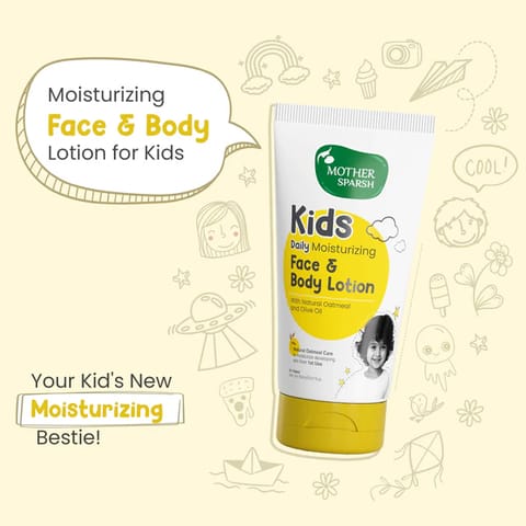 Mother Sparsh Kids Daily Moisturizing Face & Body Lotion Hydrating Care with Oatmeal