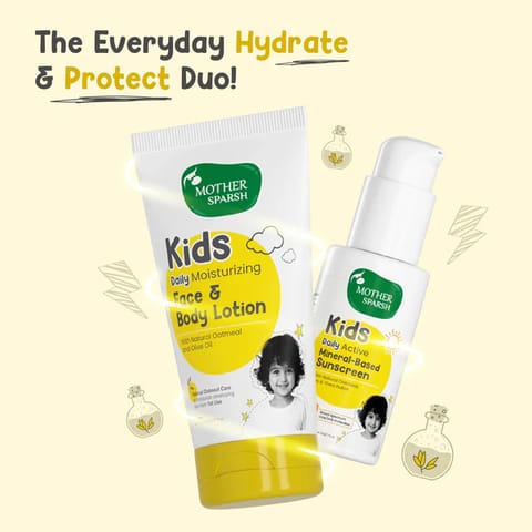 Mother Sparsh Kids Daily Moisturizing Face & Body Lotion Hydrating Care with Oatmeal