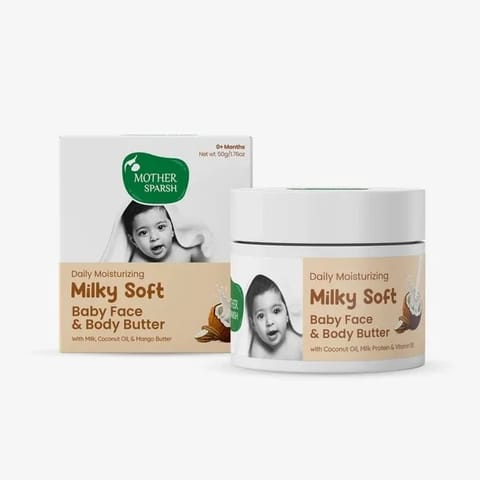 Mother Sparsh Daily Moisturizing Milky Soft Baby Face & Body Butter Buttery Soft Nourishment for Baby