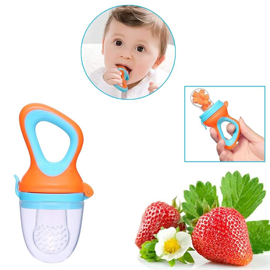 Safe-O-Kid-BPAFree Fruit Nibbler forBaby-Blue&Orange