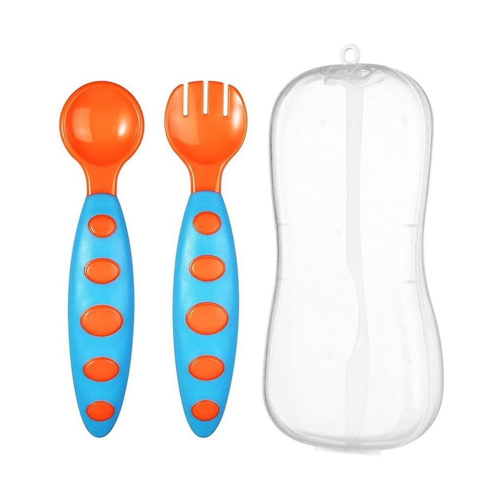 Safe-O-Kid,FeedingSpoon with Box forBaby-Blue&Orange