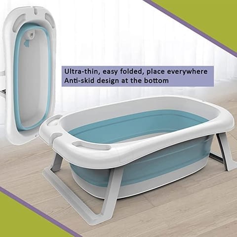 Safe-O-Kid-Bath Tub Foldable-Digital Temperature Sensor-Blue