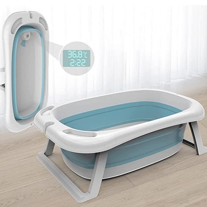 Safe-O-Kid-Bath Tub Foldable-Digital Temperature Sensor-Blue