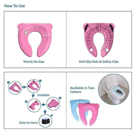 Safe-O-Kid Potty Seat For Baby with Carry Bag-Pink