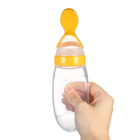 Safe-O-Kid Silicone Squeeze Feeding Spoon for Milk, Cerelac/ Porridge and Food Feeder