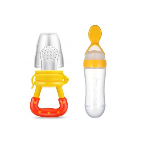 Safe-O-Kid Silicone Squeeze Feeding Spoon for Milk, Cerelac/ Porridge and Food Feeder