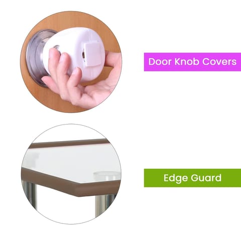 Safe-O-Kid Baby Safety 5 MTR Edge Guard/ 4 Door Knob Cover - Combo