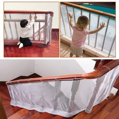 Safe-O-Kid 75-105 cm Child Safety Stair Safety Gates with 1 Fall Prevention Safety Net