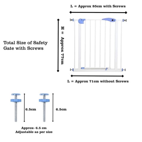 Safe-O-Kid 75-85 cm Child Safety Stair Safety Gates with 1 Fall Prevention Safety Net