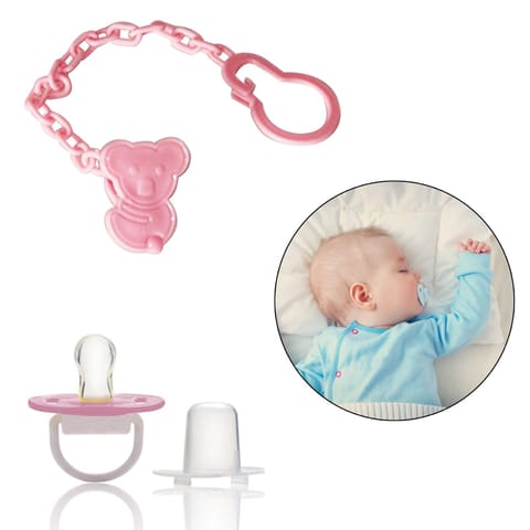 Safe-O-Kid Combo- Soft Baby Soother with Unique Shape to Support Psychological Breathing, Teether & Pacifier for Newborns, With Fruit or Food Nibbler/Feeder/ Pacifier/Teether for easy feeding.