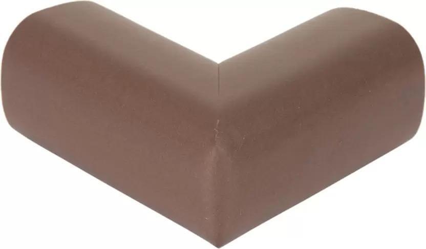 Safe-O-Kid-Pack of 4-L-Shape Large Corner Cushions-L.Brown