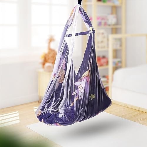 BAYBEE Cotton New Born Hanging Sleep Swing Cradle/Jhula/Jhoola/Baby Bedding with mosquito net and Spring Set for 0 to 12 Months Baby Boys and Girls